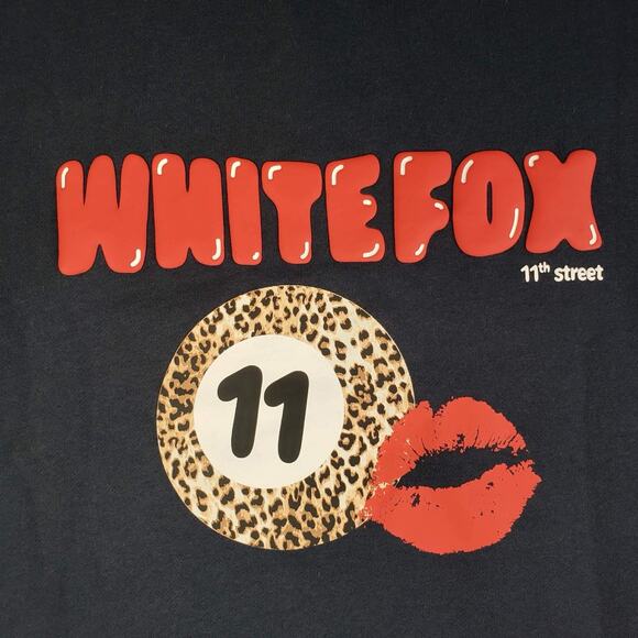 White Fox 11th Street She's So Lucky Oversized Hoodie M/L Leopard Splice New - Picture 3 of 10